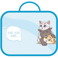 Папка с ручками 33,5х26х6см "Три котика" ткань ПШ-11