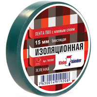 Клейкая лента изоляционная 15мм х 20м зеленая пвх 200/5 TIK503T