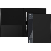 Папка с боковым пружинным скоросшивателем "Standard" А4 пластик 0,70мм с внут.карманом черная 038485
