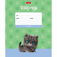 Тетрадь А5 12л линия "Кошарики" на скобе 5 дизайнов 074360