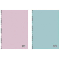 Тетрадь А4 80л клетка "Mist" на спирали, перфорация на отрыв, ламинация Soft-touch 2 дизайна