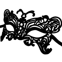 Маска венецианская ажурная, бархат, черная Y7285-18