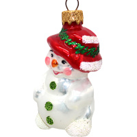 Ёлочное украшение "Снеговик в шляпе" h-9см в подарочной упаковке ФУ-594/2