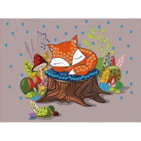 Мозаика по номерам "Лисичка в лесу" 19,5x26,5см №22 (картонная основа, стразы) MDS-05