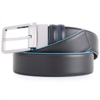 Ремень мужской 3,5см х 1,25м натуральная кожа, черный/темно-синий "Blue Square" CU2619B2/NBLU2