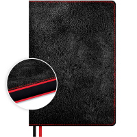Ежедневник полудатированный А5 "Escalada" 384стр., черный/красный, искусств.кожа "Тиволи" 70630