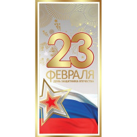 Открытка "23 февраля. День защитника Отечества!" евроформат 98х204мм 6200409 Открытка "23 февраля. День защитника Отечества!" евроформат 98х204мм 6200409