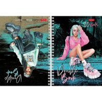 Тетрадь А5 80л клетка "Zoomer-girl" на спирали двойная, твердая обложка 081090