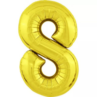 Шар воздушный 102см (40"), Цифра "8" фольга, золото 754672