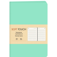 Ежедневник недатированный А6+ "Soft Touch. Весенний мятный" 272стр. искусственная кожа, ляссе ЕКСТ62