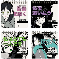Блокнот 70х70мм 60л "Manga anime. City" клетка, на спирали, твердая обложка, 4 вида 3-652/02
