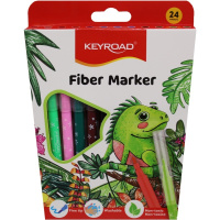 Фломастеры 24 цвета "Fiber Marker" смываемые, с вентилируемым колпачком, картон KR973168