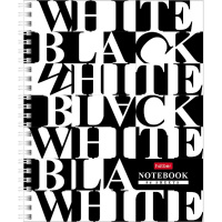 Тетрадь А5 96л клетка "Черное и белое" на спирали 2 дизайна 088793
