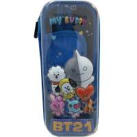Пенал "BT21. My Buddy" 22,5х10х5см прямоугольный, 1 отделение, пластик, синий DB23231