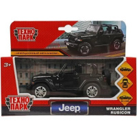 Машина "Jeep Wrangler Rubicon" черная, инерционная, металл 11см (открывающиеся двери) RUBICON3D-12-B