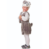 Карн.костюм Заяц Серый р.28 рост 110см (маска, жилет, шорты) мех 107-110-56