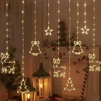 Эл/гирлянда Штора 271 бело-желтых диодов, длина 3м, 8 режимов, 4 вида фигур 2021-55