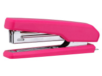 Степлер №10 12л глубина 50мм, со встроенным антистеплером, розовый E0229F