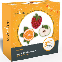 Набор для валяния "Брошь. Фруктово-ягодные" (шерсть, основа для броши, трафарет, игла) WB-0168