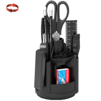 Набор настольный "Mini Desk" 11х11х20см 12 предметов, вращающийся, пластик, черный 11