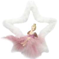 Украшение подвесное Ангел 15х15см металл/текстиль, 2 вида HG18-557