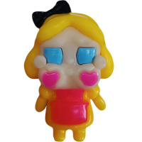 Игрушка-антистресс сквиш "Девочка Cry baby" 9,5х6см с помпонами, желтая FX5728