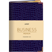 Ежедневник недатированный А5 "Iguana" 304стр. темно-синий, золотой срез,искусственная кожа с поролон