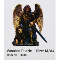 Пазл 14х12,5см дерево M "Воин и лев" HL310/11338-24