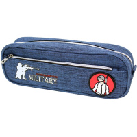 Пенал "Military" 22,5х8х5см прямоугольный, 2 отделения, текстиль, синий BD22131