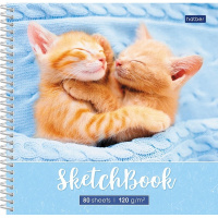 Скетчбук 17х17см 80л 120г/м2 "Пушистая радость" евроспираль, твердая обложка 087793