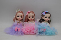 Кукла 15см шарнирная, с брелоком, пластик, 4 цвета 10940-24