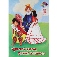 Набор картона цветного А4 14цв 14л "Хитрец" глянцевый/матовый двухсторонний ЦК-5613