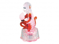 Сувенир Обезьяна с фруктами, 8см стекло, светящийся Y2710-15