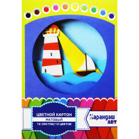 Набор картона цветного А4 10цв 10л "Маяк" матовый односторонний