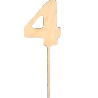 Заготовка д/декор. "Цифра 4" украшение для торта 15*5,7см ВД-118