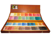 Пастель 185 цветов в деревянном пенале