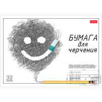 Альбом для черчения А4 32л "Смайлик" склейка, жесткая подложка 32Ач4Ак_09362/004194