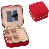 Шкатулка 10х10х5см текстиль, красная Y10605-24