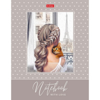 Тетрадь на кольцах А5 120л клетка "Окно в Париж" твердая обложка, глянцевая ламинация 081588