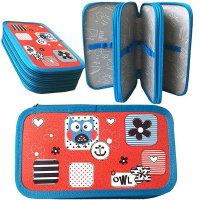 Пенал "Кармашки" 19x10,5см, прямоугольный, трехстворчатый ПО-110