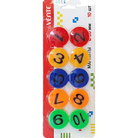 Магниты д/доски 30мм 10шт "Numerals" ассорти, в картонном блистере 6021001