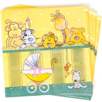 Набор салфеток для декупажа 33х33мм 20шт Звери Y6795-18