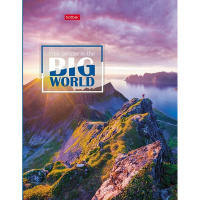 Тетрадь на кольцах А5 120л клетка "Большой мир" твердая обложка, глянцевая ламинация 063281