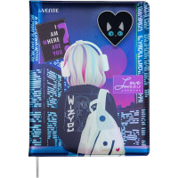 Дневник для 1-11 классов "City Girl" твердая обложка, искусственная кожа с поролоном, аппликация