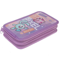 Пенал "Смешарики" 19х11х5см, прямоугольный, двухстворчатый, глянцевая ламинация 083348