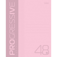 Тетрадь А5 48л клетка "Progressive. Розовая" на скобе, пластиковая обложка 48Т5В1/064881