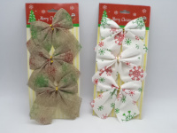 Украшение Бант 9см 3шт/уп, 2 вида, текстиль Y3810-16