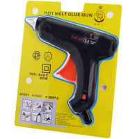 Пистолет клеевой электрический (80Вт) 19х16х3см диаметр 1,1см, металл. наконечник JS88