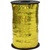 Лента упаковочная 0,5см х 1м, голография, золото Y7024-18