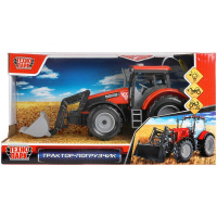 Трактор-погрузчик инерционный на батарейках, пластик 24см (свет, звук, подвижный ковш) 1812A052-R